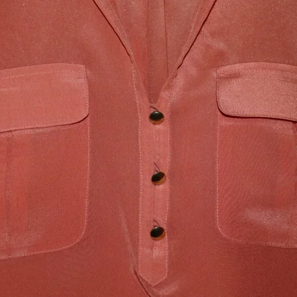 Banana Republic | Peach Silk Blouse, Size S - Picture 8 of 9